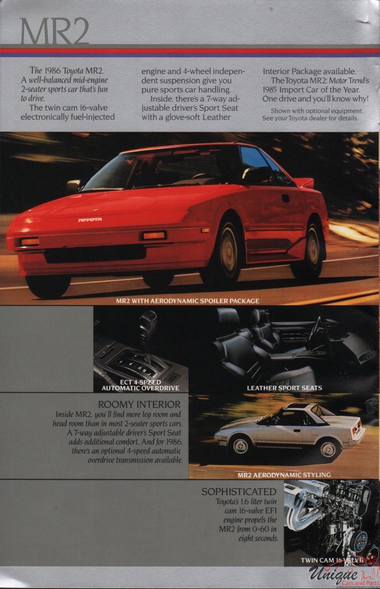 1986 Toyota Full-Lineup Brochure Page 16